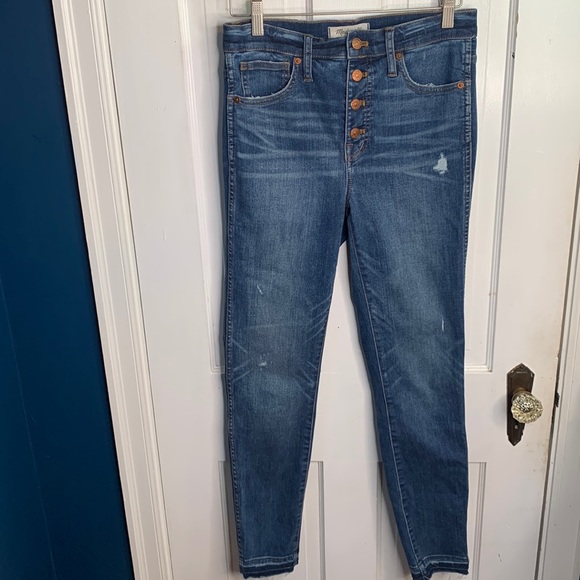 Madewell 10" High-Rise Skinny Jeans: Drop-Hem Edition W-854 Size 27 - Picture 5 of 16